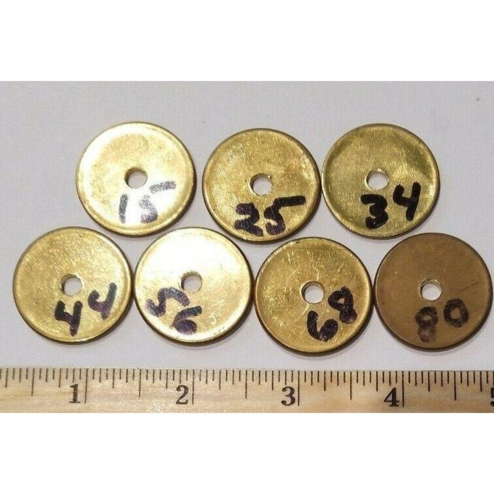 7 Coin Token Templates Blanks Numbered Various Sizes from Hoffman Mint  SC84